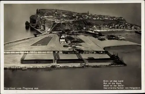 Ak Helgoland, Fliegeraufnahme der Insel