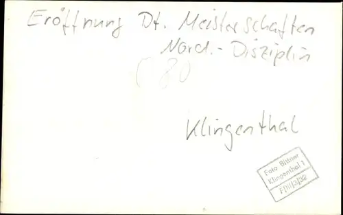 Foto Klingenthal Vogtland, Dt. Meisterschaften, Nord. Disziplin, Eröffnung