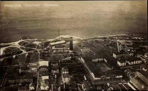 Ak Nordseeinsel Helgoland, Oberland, Fliegeraufnahme, Befestigungsanlagen