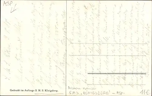 Künstler Ak Deutsches Kriegsschiff, SMS Königsberg, Kaiserliche Marine