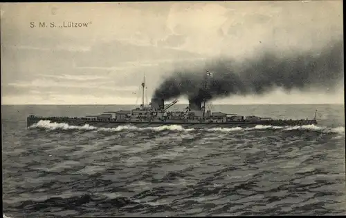 Ak Deutsches Kriegsschiff, SMS Lützow, Schlachtkreuzer, Kaiserliche Marine