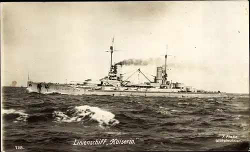 Ak Deutsches Kriegsschiff, SMS Kaiserin, Linienschiff, Kaiserliche Marine