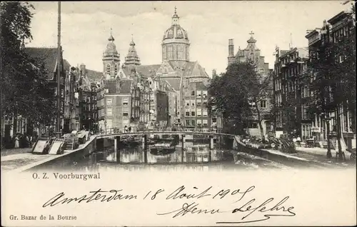 Ak Amsterdam Nordholland Niederlande, O. Z. Voorburgwal