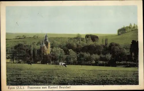 Ak Epen Limburg Niederlande, Panorama met Kasteel Beusdael