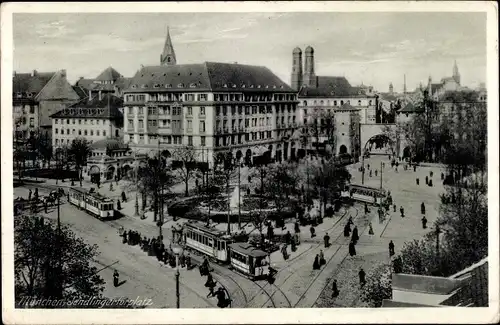 Ak München, Sendlinger Tor Platz, Straßenbahn