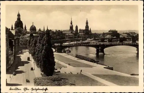 Ak Dresden Altstadt, Elbe, Hauptansicht