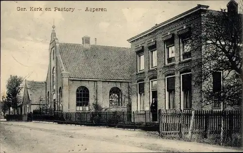 Ak Asperen Gelderland, Ger. Kerk en Pastory