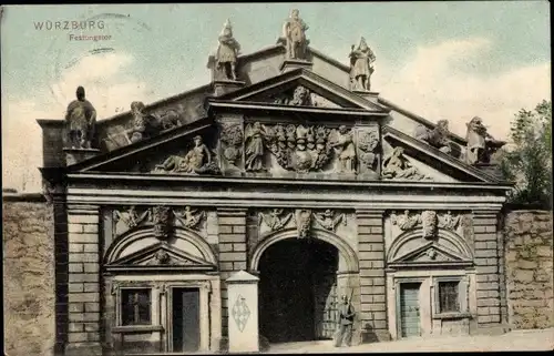 Ak Würzburg am Main Unterfranken, Festungstor