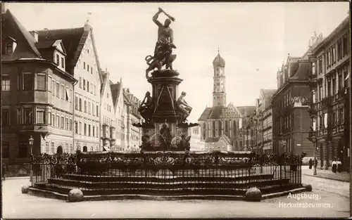 Ak Augsburg in Schwaben, Herkulesbrunnen