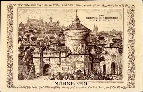 Künstler Ak Nürnberg in Mittelfranken Bayern, Blick auf die Stadt