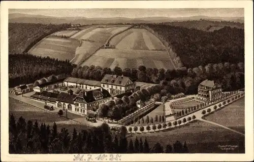 Ak Haynsburg Wetterzeube Burgenlandkreis, Zeitzer Schweiz, Hotel Schneidemühle mit Villa