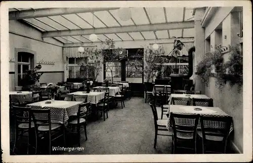 Ak Buttstädt in Thüringen, Kaffeehaus Schollain, Wintergarten, Inneres