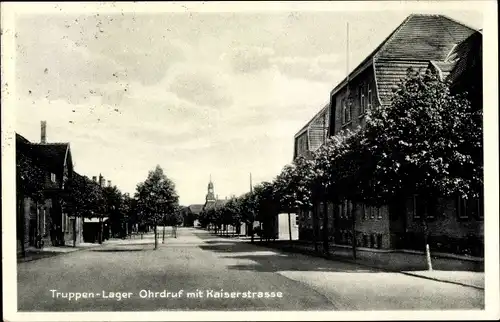 Ak Ohrdruf in Thüringen, Truppenlager, Kaiserstraße