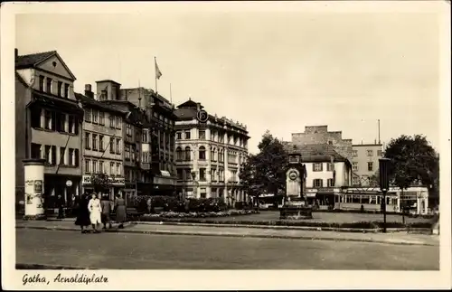 Ak Gotha in Thüringen, Arnoldiplatz, Tram