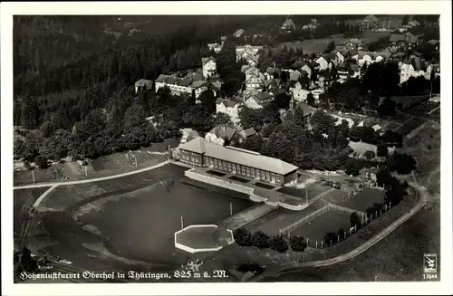 Ak Oberhof im Thüringer Wald, Fliegeraufnahme, Stadtpanorama, Klinke 17644