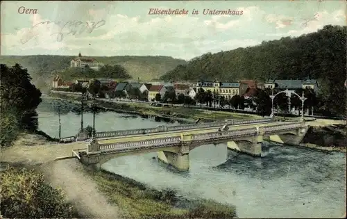 Ak Untermhaus Gera in Thüringen, Eisenbrücke