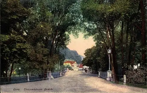 Ak Untermhaus Gera in Thüringen, Untermhäuser Brücke