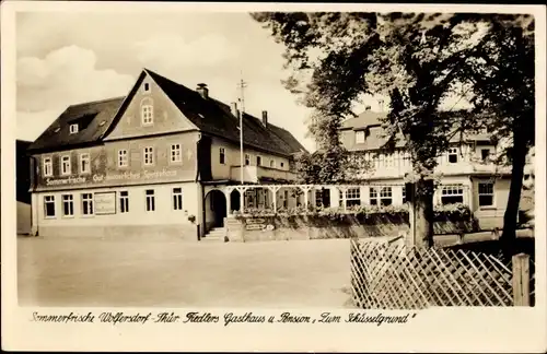 Ak Wolfersdorf in Thüringen, Gasthaus zum Schlüsselgrund, Inh. Fiedler