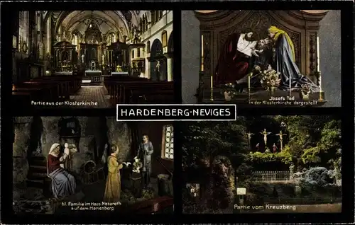 Ak Hardenberg Neviges Velbert, Kloster, Klosterkirche, Josefs Tod, Marienberg, Kreuzberg