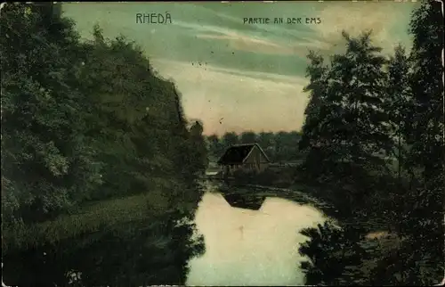 Ak Rheda Wiedenbrück in Westfalen, Partie an der Ems