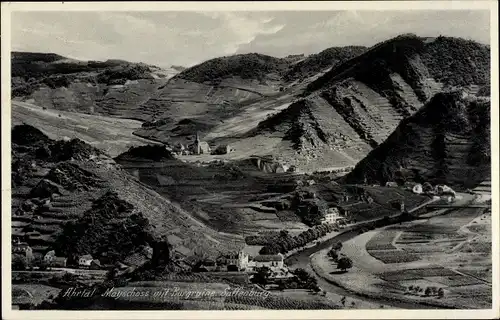 Ak Mayschoß an der Ahr, Burgruine Saffenburg, Panorama