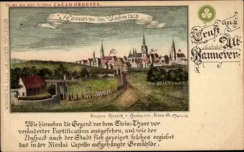 Litho Hannover in Niedersachsen, Stadt im Jahre 1313