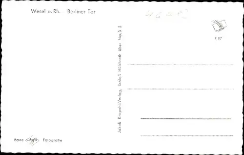 Ak Wesel am Niederrhein, Berliner Tor