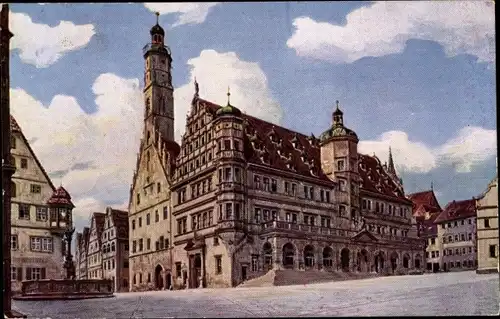Künstler Ak Rothenburg ob der Tauber Mittelfranken, Rathaus