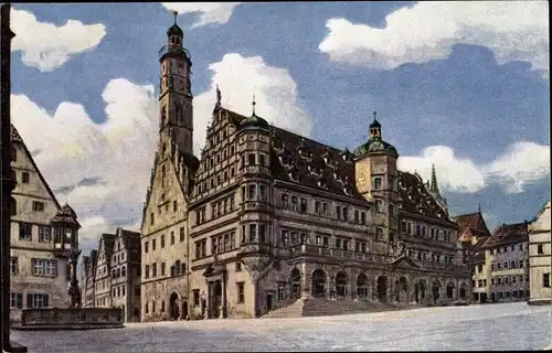 Künstler Ak Rothenburg ob der Tauber Mittelfranken, Rathaus