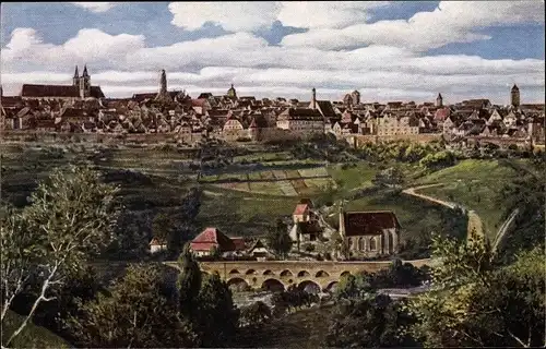 Künstler Ak Rothenburg ob der Tauber Mittelfranken, Panorama