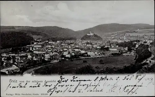 Ak Greiz im Vogtland, Panorama vom Ort