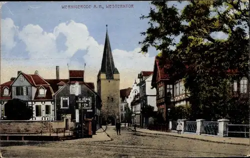 Ak Wernigerode im Harz, Westerntor