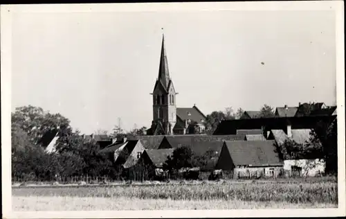 Foto Ak Annarode Mansfeld, Blick zum Ort, Kirche