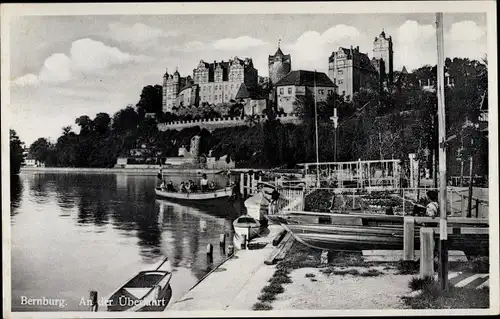 Ak Bernburg an der Saale Salzlandkreis, An der Überfahrt, Flusspartie