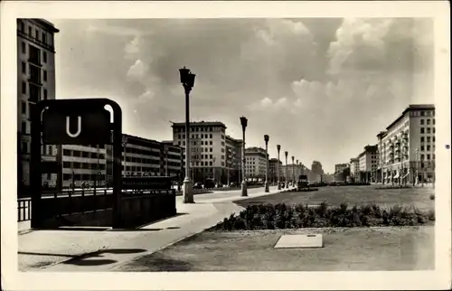 Ak Berlin Friedrichshain, Stalinallee, U-Bahnhof Marchlewskistraße
