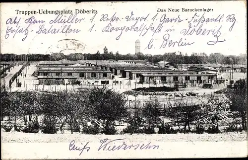 Ak Dallgow Döberitz im Havelland, Truppenübungsplatz, Das neue Barackenlager
