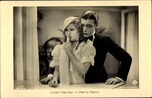 Ak Schauspieler Lilian Harvey und Henry Garat, Portrait, Ross Verlag 6739 1, Ufa Film