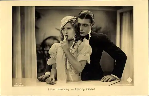 Ak Schauspieler Lilian Harvey und Henry Garat, Portrait, Ross Verlag 6739 1, Ufa Film