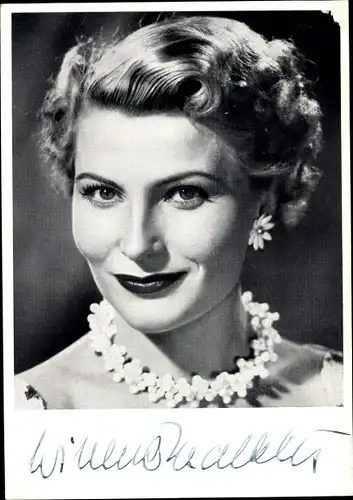 Foto Schauspielerin Winni Markus, Portrait, Autogramm