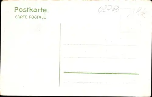 Litho Zittau in der Oberlausitz, Straßenpartie, Straßenbahnen