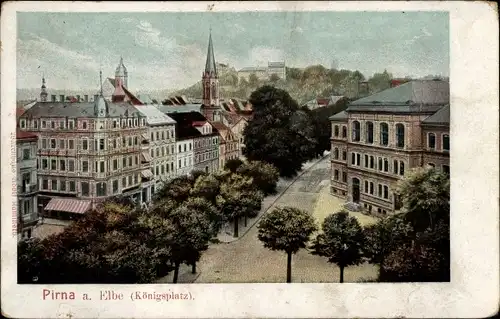 Ak Pirna an der Elbe, Königsplatz