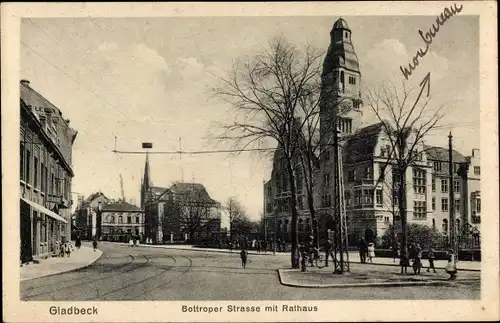 Ak Gladbeck im Ruhrgebiet Westfalen, Bottroper Straße, Rathaus