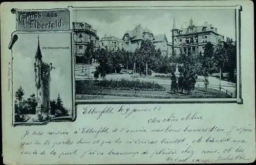 Ak Elberfeld Wuppertal, Weyerbuschturm, Victoriaplatz