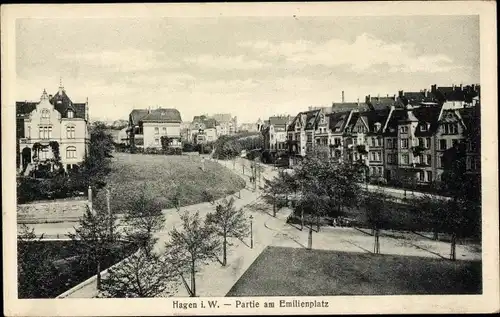 Ak Hagen in Westfalen, Partie am Emilienplatz