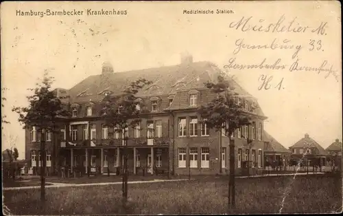 Ak Hamburg Nord Barmbek Barmbeck, Krankenhaus, medizinische Station