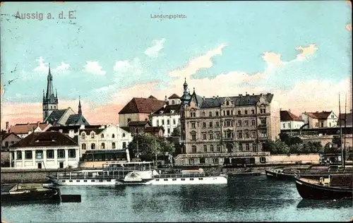 Ak Ústí nad Labem Aussig an der Elbe, Landungsplatz