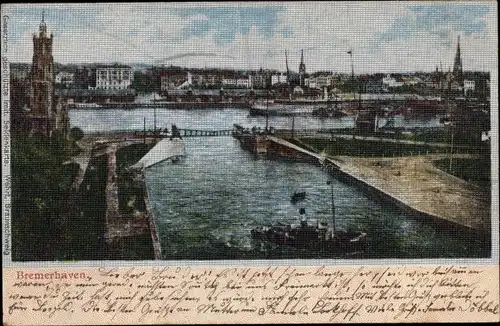 Seiden Ak Bremerhaven, Panorama