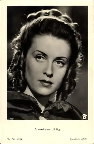 Ak Schauspielerin Anneliese Uhlig, Portrait