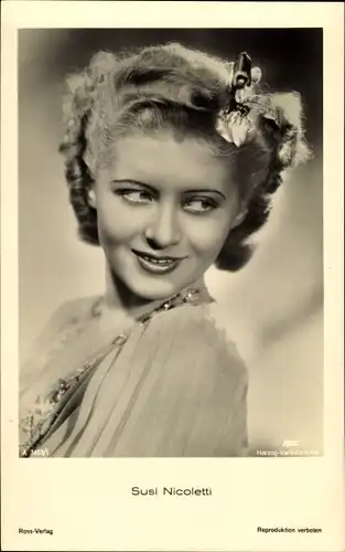 Ak Schauspielerin Susi Nicoletti, Portrait