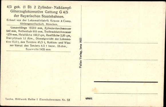 Ak Bayerische Güterzuglokomotive Gattung G 4/5, Bayerische Staatsbahnen